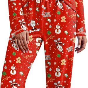 Women's Fuzzy Pajama Set Long Sleeve Lounge Sleepwear Winter Loungewear